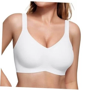 Women's Seamless Bra Wireless Push Up Support Bra Comfort Full Large White - Picture 1 of 6
