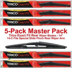 Paquete de 5 cuchillas limpiaparabrisas traseras Trico 14-C (x5) 14" ajuste deslizador pellizco brazo limpiaparabrisas trasero - Imagen 1 de 5
