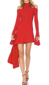 Alexis ALIA Wool Blend Cold Shoulder Asymmetrical Mini Dress Size Large - Picture 1 of 12