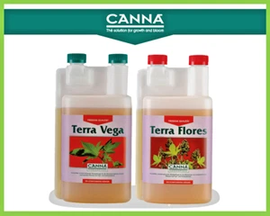Canna Terra Dünger Set - 1L Vega & 1L Flores Wuchs - für Blüte & Grow - Bild 1 von 2