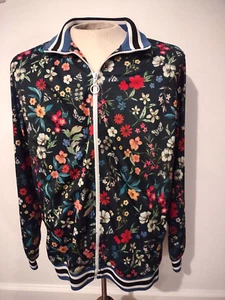 ZARA MAN Bomber Jacket Floral US L EUR L MEX 42 Lightweight Zip Front - Picture 1 of 9