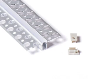 2m 4812 PROFILO DA INCASSO ALLUMINIO 2metri PER STRISCE LED CARTONGESSO PARETE - Foto 1 di 3