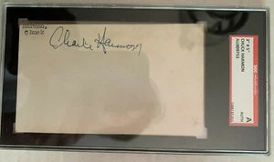 Autógrafo CHUCK HARMON SGC Autenticado, Primer Jugador Afroamericano ROJOS - Imagen 1 de 1