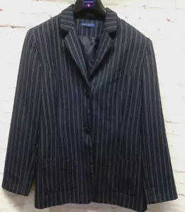 Karen Scott Jacket Blazer Suit Separate Navy Pinstripe Size 16 Women's 2-Button - Picture 1 of 5