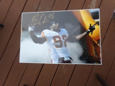🔥 Enorme foto autógrafa a color vintage de 20" x 30" BRIAN ORAKPO Washington Redskins Foto 1 de 2