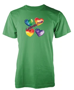 Celebrate Pride Loveheart Rainbow Gay Trans Lesbian LQBTQ Tshirt Adult & Kids - Picture 1 of 20