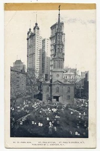 New York Park Row St. Paul Buildings Cemetery 1890s/1900s J. Kohler No. 38 - Picture 1 of 2