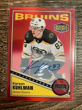 KARSON KUHLMAN 2019-20 O-Pee-Chee Platinum Retro Rookie Red Rainbow Auto