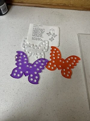 Lot Of 3 Butterfly Floss Organizer Embroidery~ Directions For Making A Mobile - Image 1 of 3