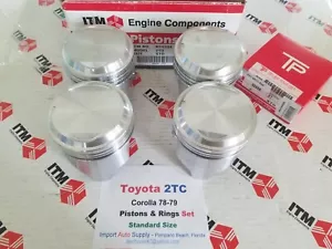Toyota Corolla 2TC 1600cc 78-79 8.5-1 Compression Piston Set Standard W/Rings - Picture 1 of 3
