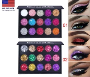 15-Color Matte & Shimmer Eyeshadow Palette – Glitter Eye Shadow Makeup Kit - Picture 1 of 16