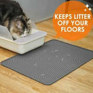 Waterproof & Non-slip Silicone Cat Litter Mat 53*38cm Washable for Tray&Feeding - Picture 1 of 6