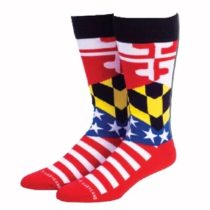 Maryland Stars and Stripes Socks NEW Fast Free Ship - Picture 1 of 4