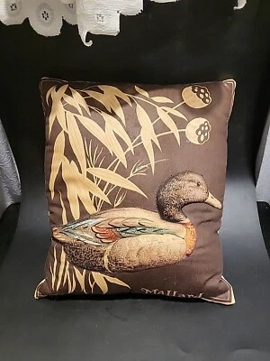 Vintage Small Mallard Duck Decorative Decor 3D Throw Pillow 11" x 9" - Image 1 of 4