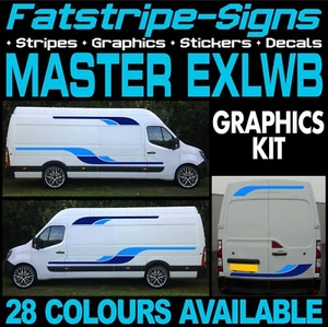 para adaptarse RENAULT MASTER EXLWB L4 PEGATINAS GRÁFICAS RAYAS CALCOMANÍAS CÁMPER FURGONETA - Imagen 1 de 2