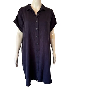 Fat Face Women UK AU 14 Melissa Navy Blue Shirt Dress Pockets Knee Length NWT - Bild 1 von 11