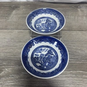 Set of 2 Johnson Bros Blue Willow 5" Soup/Cereal/Salad Bowls - England - Picture 1 of 5