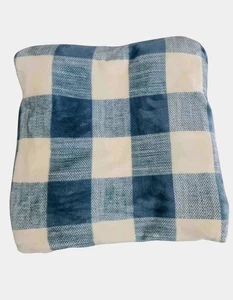 Home Expressions Velvet Plush Blanket Twin XL College Dorm Bedding Aqua Stripe - Picture 1 of 2