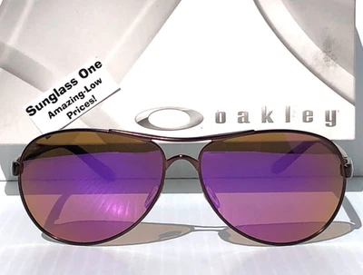 NEW Oakley FEEDBACK Satin Grenache POLARIZED Galaxy Violet Lens Sunglass 4079-48 - Image 1 of 4