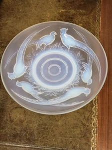 COUPE VERRE MOULE OPALESCENT ART DÉCO FAISANS Verlux France Dlg Sabino Etling - Bild 1 von 23