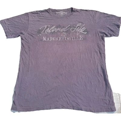 Margaritaville Shirt Mens Large Gray White Island Life Parrot Jimmy Buffett  - Image 1 of 3