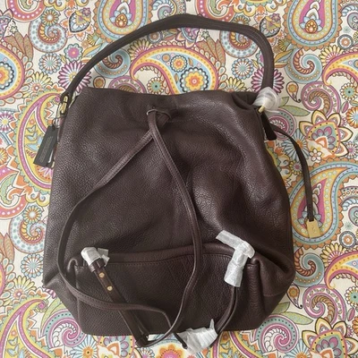 JAEGER BOLSO / MOCHILA BURDEOS MARRÓN MOCHILA HOBO BOLSO NUEVO CON ETIQUETAS Foto 1 de 4