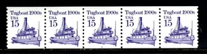 👀Briefmarken USA - 15 Cent Schlepper 1900er Platte nummeriert Coilstreifen - Bild 1 von 2
