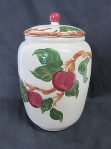 Franciscan Apple Cookie Jar, 1958, Chips on Lid INTERIOR, 11" to Top of Lid - Picture 1 of 13