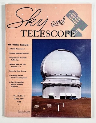 1977 Apr SKY & TELESCOPE Sequoia Star Stamp EARTH'S ATMOSPHERE Mauna Kea scope Foto 1 de 4
