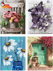 Paint by Numbers for Adults Beginner, 4 Pack DIY Adult Paint by Number Kits on C - Picture 1 of 12