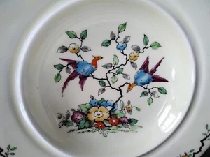 Crown Staffordshire butter dish soup rim cereal bowl Yellow Pheasants birds - Picture 1 of 11