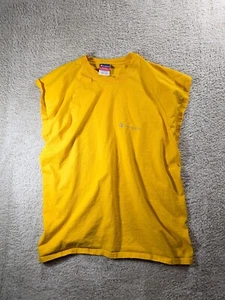 Champion Vintage 90's Sleeveless Yellow Shirt Mens Size Xl - Picture 1 of 9