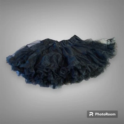 Mujer Pequeña Enagua Negra Tul Pufy Slip 2 Capas Transparentes Bajo Falda Foto 1 de 4