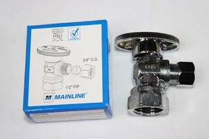 Mainline Angle Quarter Turn Stop Valve w/ Oval Handle 1/2" FIP x 3/8" MLQTR17CX - Picture 1 of 4