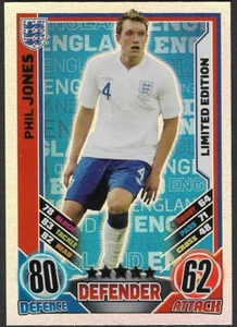# LIMITED EDITION - TOPPS - MATCH ATTAX - ENGLAND 2012 - PHIL JONES - ENGLAND - Picture 1 of 3