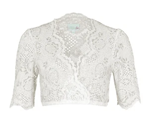 Alpenfee Dirndlbluse Nalia, große Größen Gr. 48 Damen halbarm Spitze ecru weiß - Bild 1 von 8