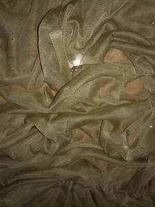 1 mtr soft gold diamante,tutu,decoratiom,bridal tulle net fabric..45” wide - Picture 1 of 4