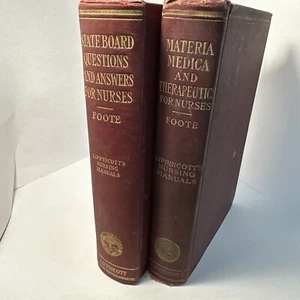 Lippincott Nursing Manuals: State Board Q & A 1929 Materia Medica & Therap. 1918 - Picture 1 of 3