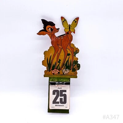 Vintage Bambi Wandkalender Disney Laubsägearbeit, handbemalt Handarbeit (1997) - Bild 1 von 4