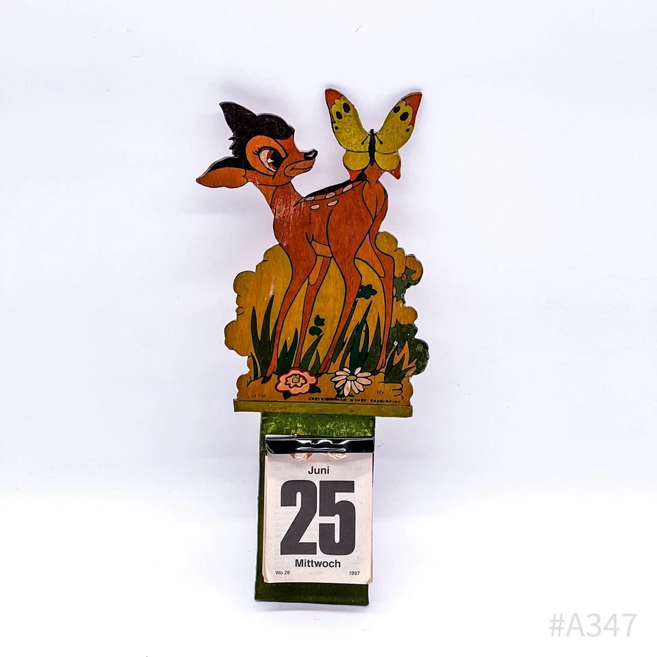 Vintage Bambi Wandkalender Disney Laubsägearbeit, handbemalt Handarbeit (1997) - Bild 1 von 4