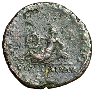Trajan AE As "Via Trajana Reclining" Rome 112-114 AD Rare - Picture 1 of 5