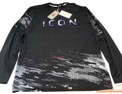 Camisa masculina Icon XL manga longa preta destemida Etzo - Imagem 1 de 3