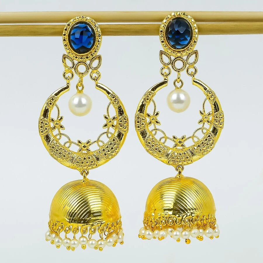 Brincos de lustre folheados a ouro com pedra preciosa de quartzo tanzanita joias de grife 2,5" - Imagem 1 de 1