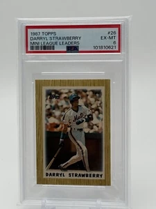 Darryl Strawberry New York Mets 1987 Topps Mini League Leader #26 PSA 6 - Bild 1 von 2