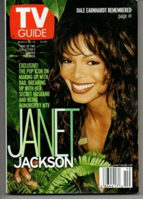 TV Guide Magazine March 10 2001 Janet Jackson Denis Leary Dale Evans Earnhardt - Image 1 of 3