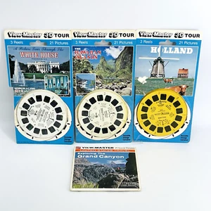 VTG VIEW-MASTER 3D TOUR MULINELLI SIGILLATI-CASA BIANCA-HAWAII-OLANDA-GRAND CANYON-NOS - Foto 1 di 24