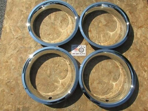 14" Chrome Stainless Steel Trim Rings, Beauty Rings - 4 - W/Stepped Edge 4473 - Picture 1 of 9