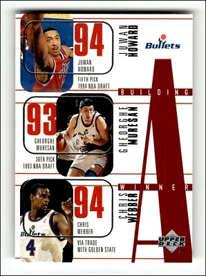 1996-97 Upper Deck 164 Chris Webber J. Howard G. Muresan C. Cheaney T. Legler - Image 1 of 2