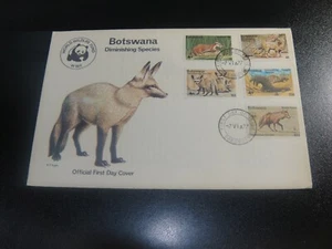 Botswana 1977 Sc#182-86 WWF Diminishing Species Official FDC Sehr schön - Bild 1 von 1