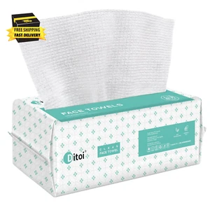 Disposable Face Towels,Ultra Soft &Thick Face Dry Wipes for Makeup Removal & Ski - Picture 1 of 8